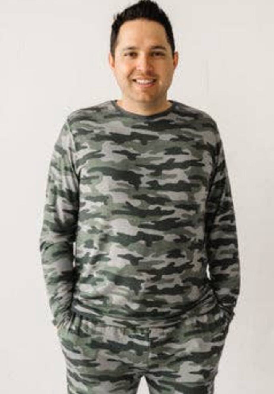 Little Sleepies Vintage Camo Men's Bamboo Viscose Pajama Top  Men Small New